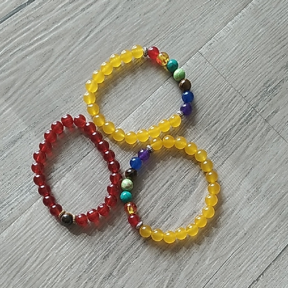 Colorful Beaded Kids Bracelets Set